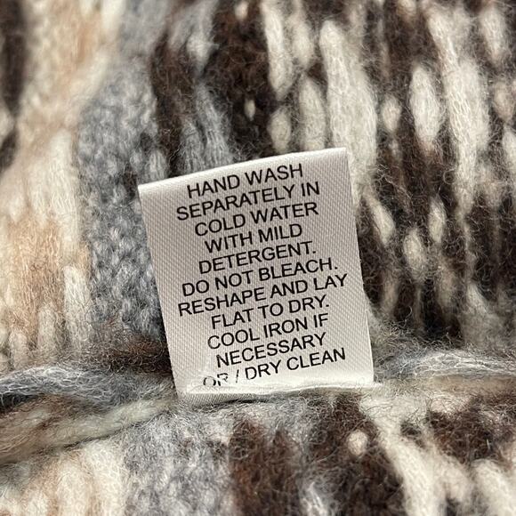 Tuckernuck Brown and Grey Fair Isle Loch Mock Neck Sweater Size Med. WORN ONCE - Picture 6 of 6